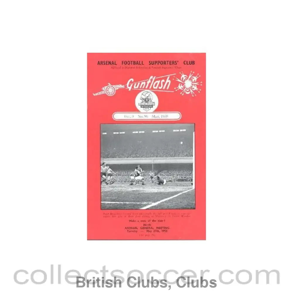 1958 - Gunflash - Arsenal fanzine No: 96 of May 1958