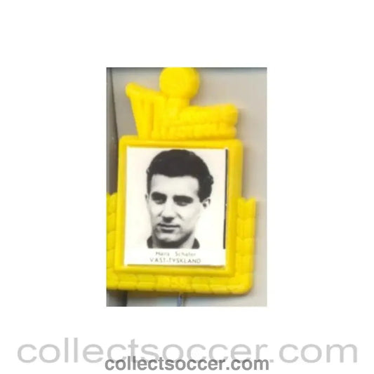 1958 - Hans Schafer W. Germany World Cup 1958 Badge Yellow - Collect Soccer