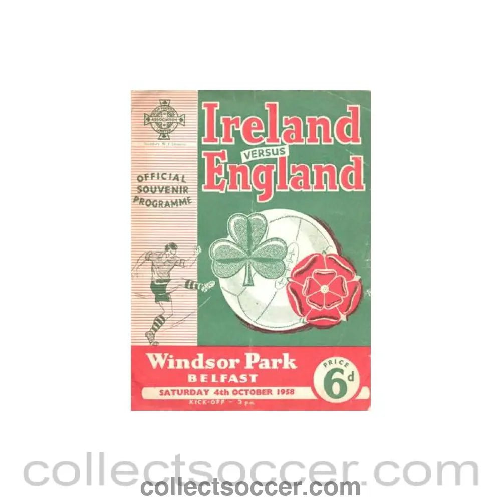 1958 - Ireland v England official programme 04/10/1958 - Collect Soccer