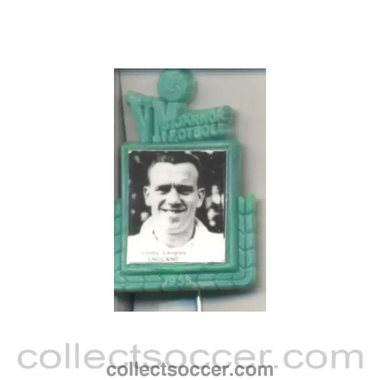 1958 - Jimmy Langley England World Cup 1958 Badge Green - Collect Soccer