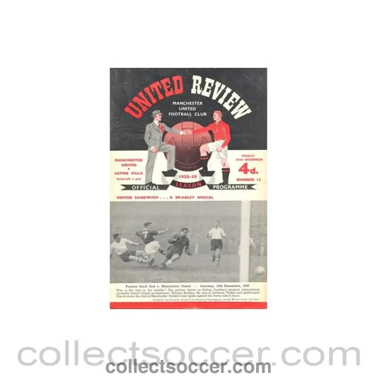 1958 - Manchester United v Aston Villa official programme 26/12/1958 - Collect Soccer
