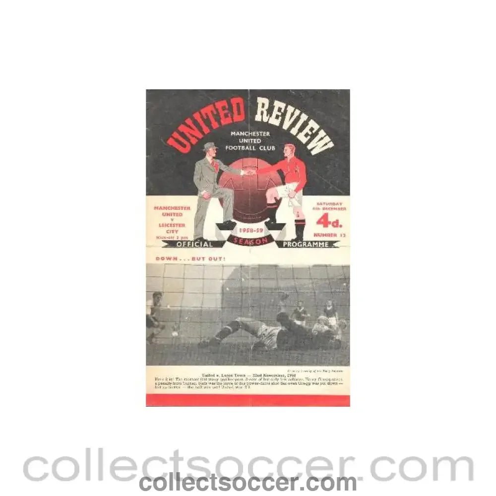 1958 - Manchester United v Leicester City official programme 06/12/1958 - Collect Soccer