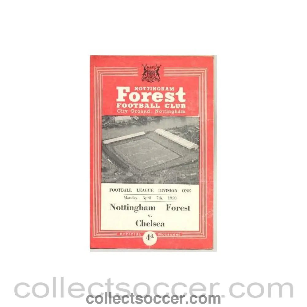 1958 - Nottingham Forest vChelsea official programme 07/04/1958 - Collect Soccer