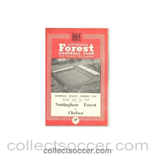 1958 - Nottingham Forest vChelsea official programme 07/04/1958