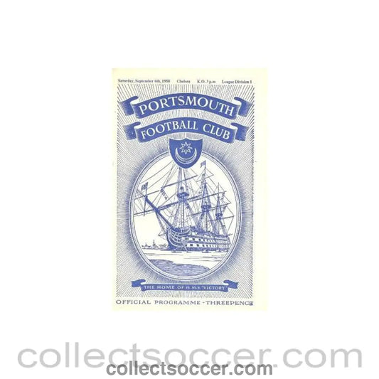 1958 - Portsmouth vChelsea official programme 06/09/1958