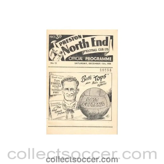 1958 - Preston North End v Manchester United official programme 13/12/1958 - Collect Soccer
