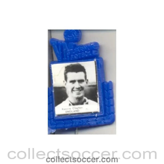 1958 - Ronnie Clayton England World Cup 1958 Badge Blue - Collect Soccer