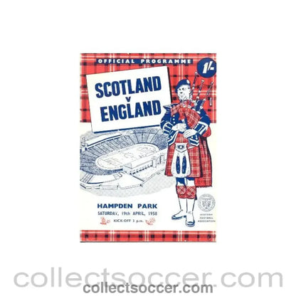 1958 Scotland v England official programme 19/04/1958