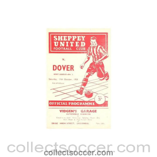 1958 - Sheppey United v Dover official programme 11/10/1958 - Collect Soccer