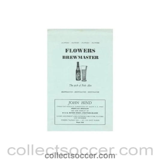 1958 - Stratford Town v Gresley Rovers official programme 22/11/1958 - Collect Soccer