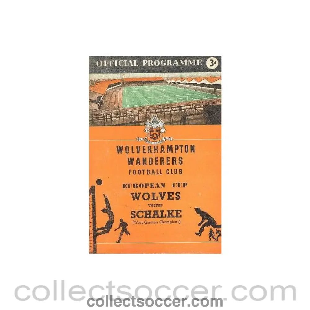 1958 - Wolverhampton Wanderers v Schalke official programme 12/11/1958 European Cup - Collect Soccer