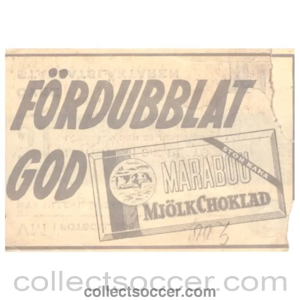 1958 World Cup Original Ticket France v West Germany 28/06/1958 - Collect Soccer