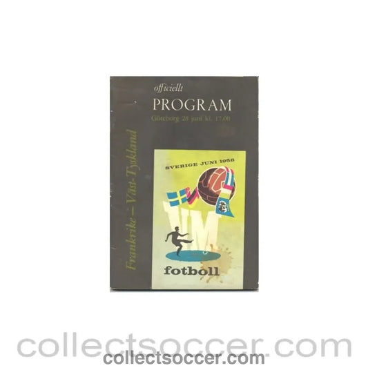 1958 World Cup Programme France v Germany - Collect Soccer