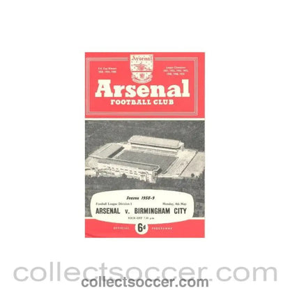 1959 - Arsenal v Birmingham City official programme 04/05/1959 - Collect Soccer