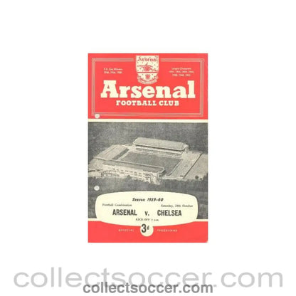 1959 - Arsenal v Chelsea official programme 24/10/1959 hole punched