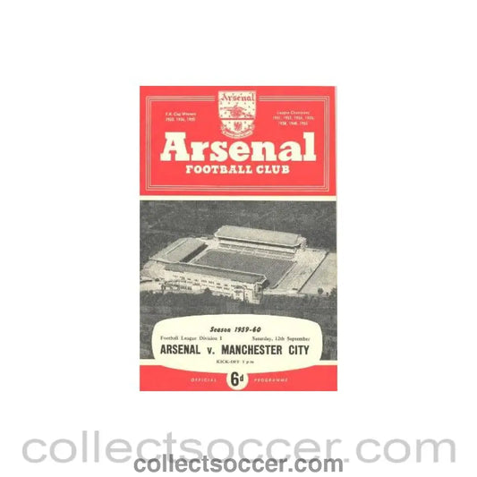 1959 - Arsenal v Manchester City official programme 12/09/1959
