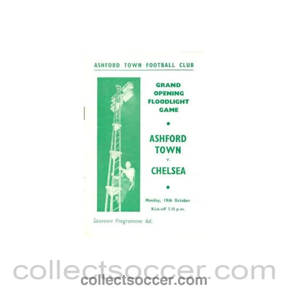 1959 - Ashford Town vChelsea official programme 19/10/1959 - Collect Soccer