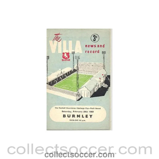 1959 - Aston Villa v Burnley official programme 28/02/1959