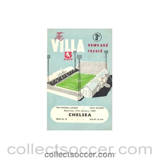 1959 - Aston Villa vChelsea official programme 31/01/1959
