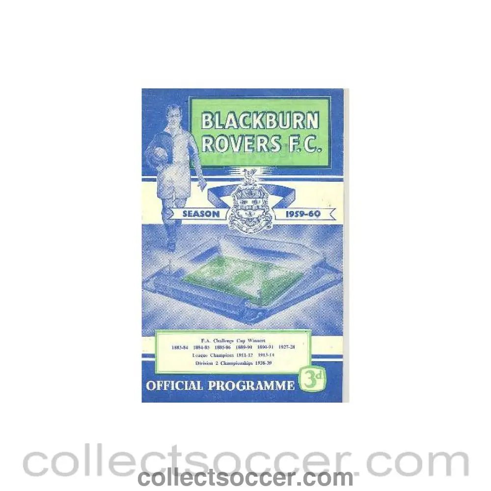 1959 - Blackburn Rovers v Bolton Wanderers official programme 31/08/1959 - Collect Soccer