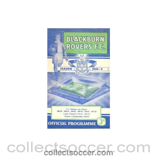 1959 - Blackburn Rovers v Manchester City official programme 18/04/1959 - Collect Soccer