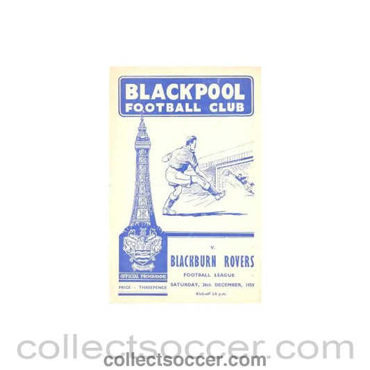 1959 - Blackpool v Blackburn Rovers official programme 26/12/1959