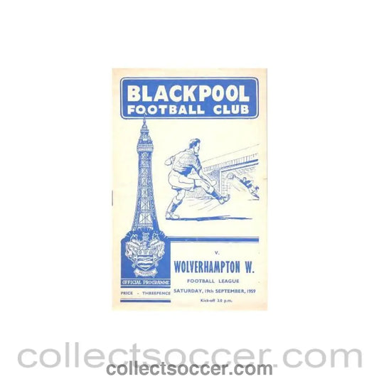 1959 - Blackpool v Wolverhampton Wanderers official programme 19/09/1959
