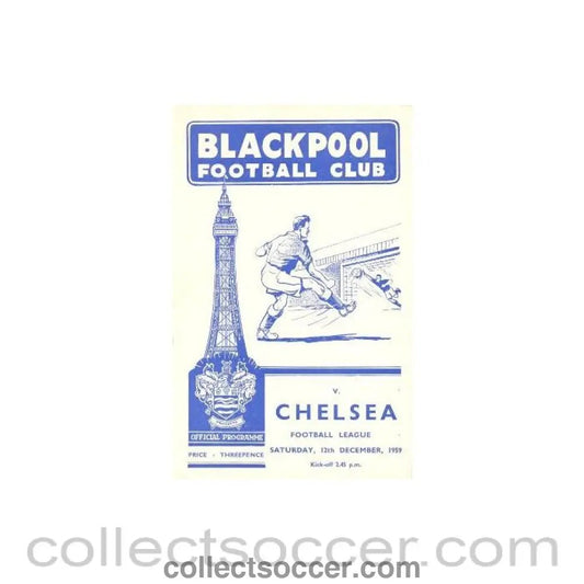 1959 - Blackpool vChelsea official programme 12/12/1959 - Collect Soccer