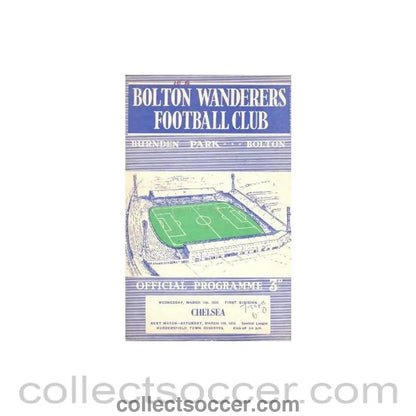 1959 - Bolton Wanderers vChelsea official programme 04/03/1959, - Collect Soccer