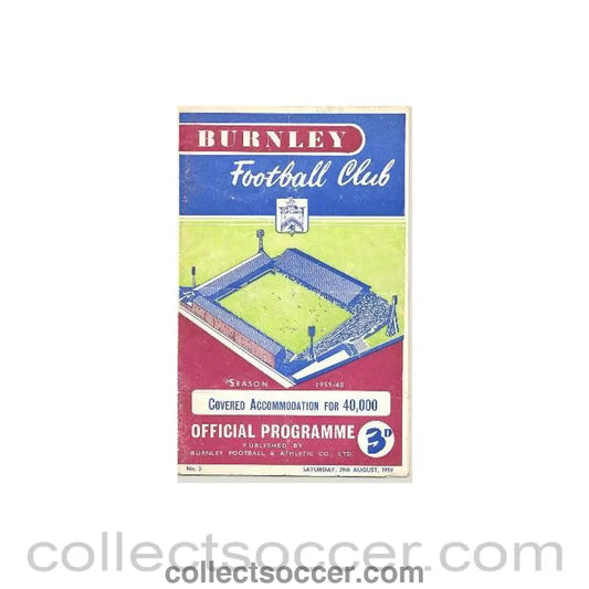 1959 - Burnley v West Ham United official programme 29/08/1959