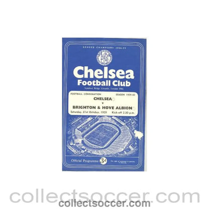 1959 - Chelsea Reserves v Brighton & Hove Albion Reserves official programme 31/10/1959