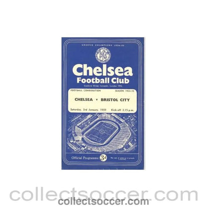 1959 - Chelsea Reserves v Bristol City Reserves official programme 03/01/1959 - Collect Soccer