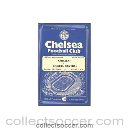 1959 - Chelsea Reserves v Bristol Rovers Reserves official programme 14/03/1959 - Collect Soccer