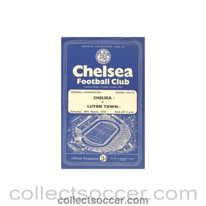 1959 - Chelsea Reserves v Luton Town Reserves official programme 28/03/1959 - Collect Soccer