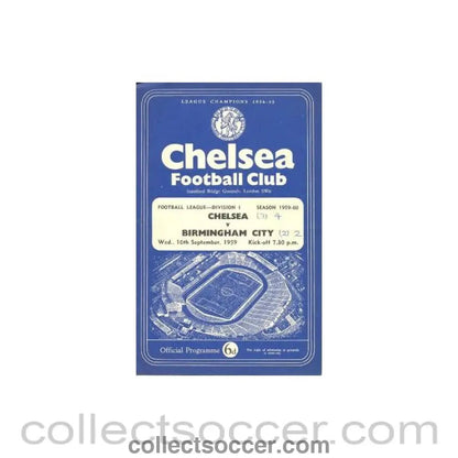 1959 - Chelsea v Birmingham official programme 16/09/1959 - Collect Soccer