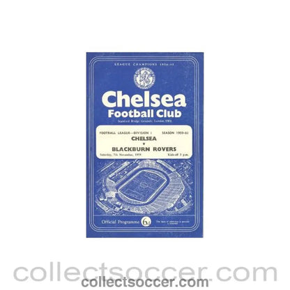 1959 - Chelsea v Blackburn Rovers official programme 07/11/1959 - Collect Soccer