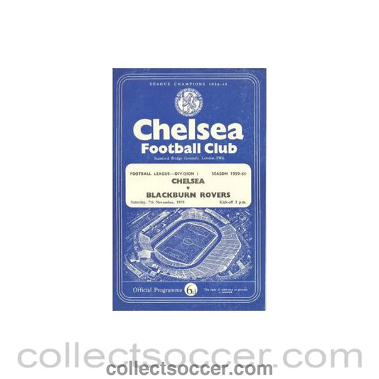 1959 - Chelsea v Blackburn Rovers official programme 07/11/1959