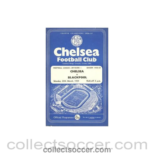 1959 - Chelsea v Blackpool official programme 30/03/1959
