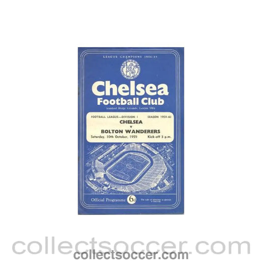 1959 - Chelsea v Bolton Wanderers official programme 10/10/1959
