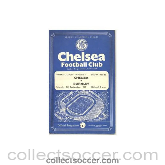 1959 - Chelsea v Burnley official programme 05/09/1959