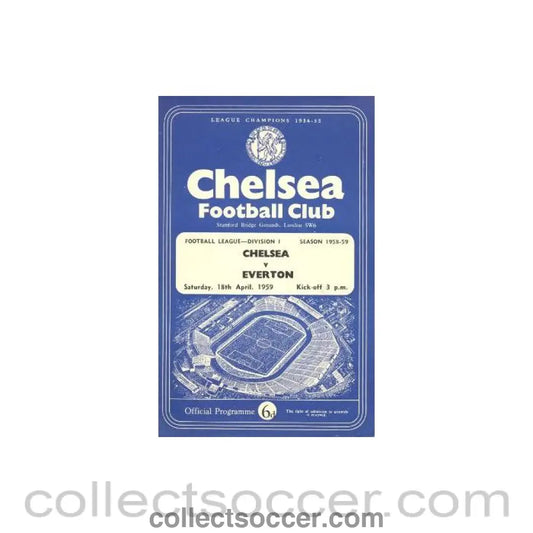 1959 - Chelsea v Everton official programme 18/04/1959