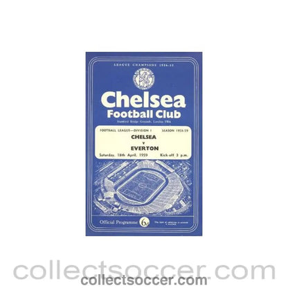 1959 - Chelsea v Everton official programme 18/04/1959 - Collect Soccer