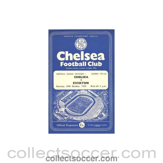 1959 - Chelsea v Everton official programme 24/10/1959