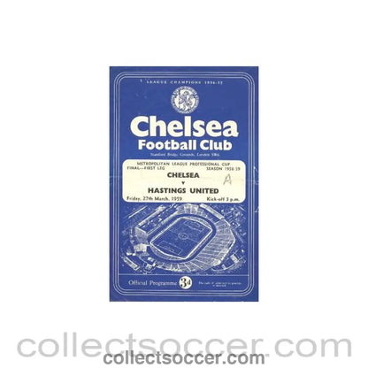 1959 - Chelsea v Hastings official programme 27/03/1959