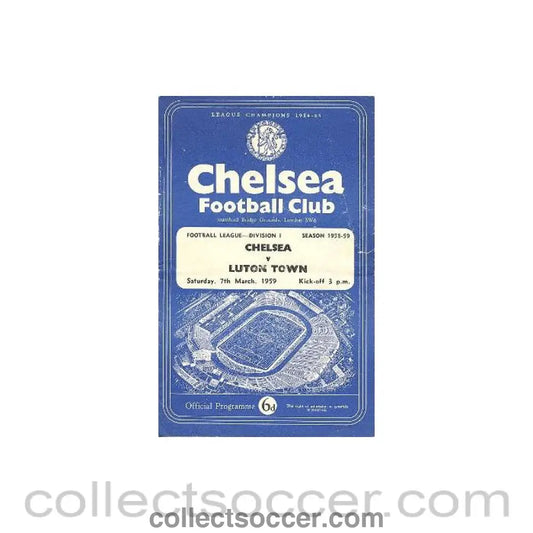 1959 - Chelsea v Luton Town official programme 07/03/1959