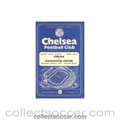 1959 - Chelsea v Manchester United official programme 02/09/1959