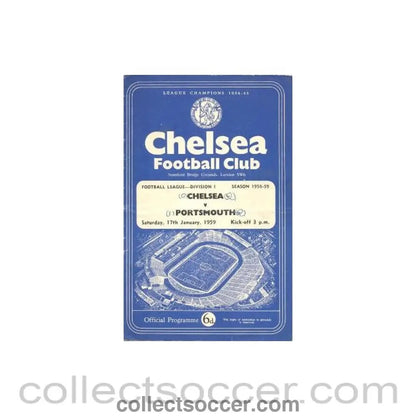 1959 - Chelsea v Portsmouth official programme 17/01/1959 - Collect Soccer