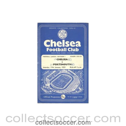 1959 - Chelsea v Portsmouth official programme 17/01/1959