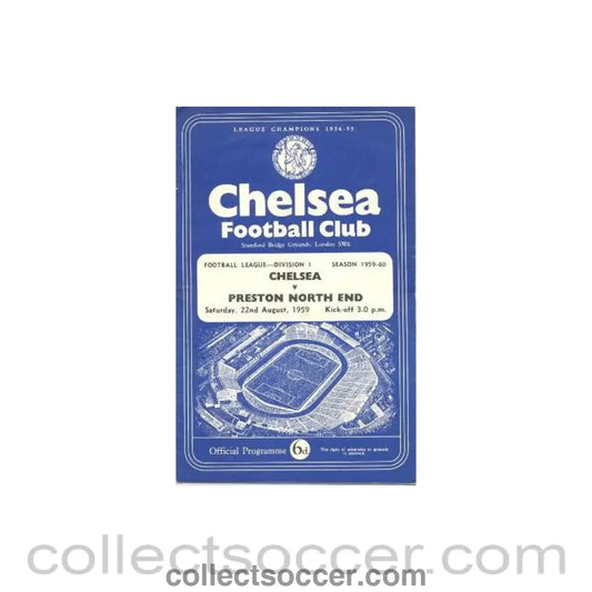 1959 - Chelsea v Preston North End official programme 22/08/1959