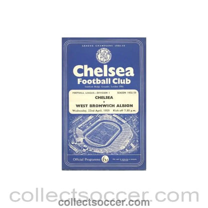1959 - Chelsea v West Bromwich Albion official programme 22/04/1959 - Collect Soccer